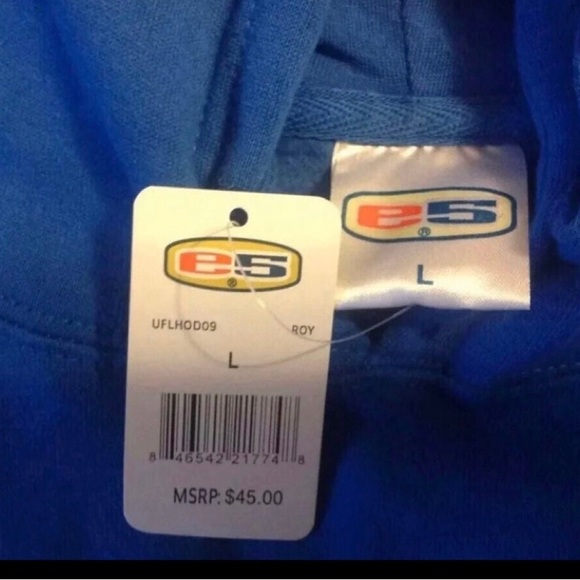 Florida Gators UF Men’s L LARGE Sewn Logo Blue Drawstring Hoodie Sweatshirt NWT - Picture 6 of 6